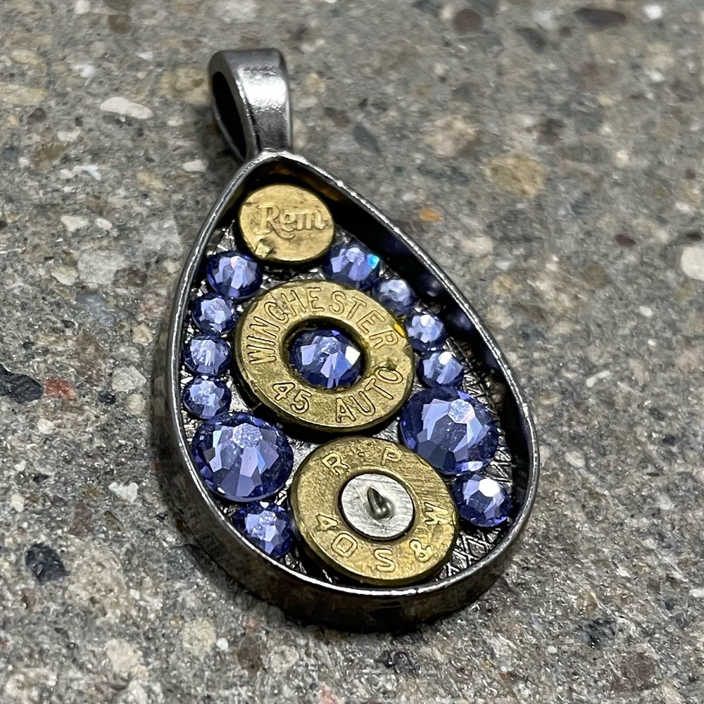 Shotgun Shell Pendant, Swarovski Elements, Made I… - image 1
